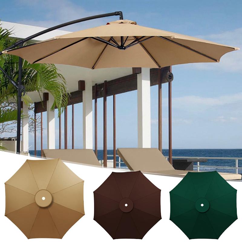 Outdoor Umbrella Replacement Covers 6/8Bones Waterproof Umbrella Cloth Beach Shed Awning Replaceable UV Protection Parasol