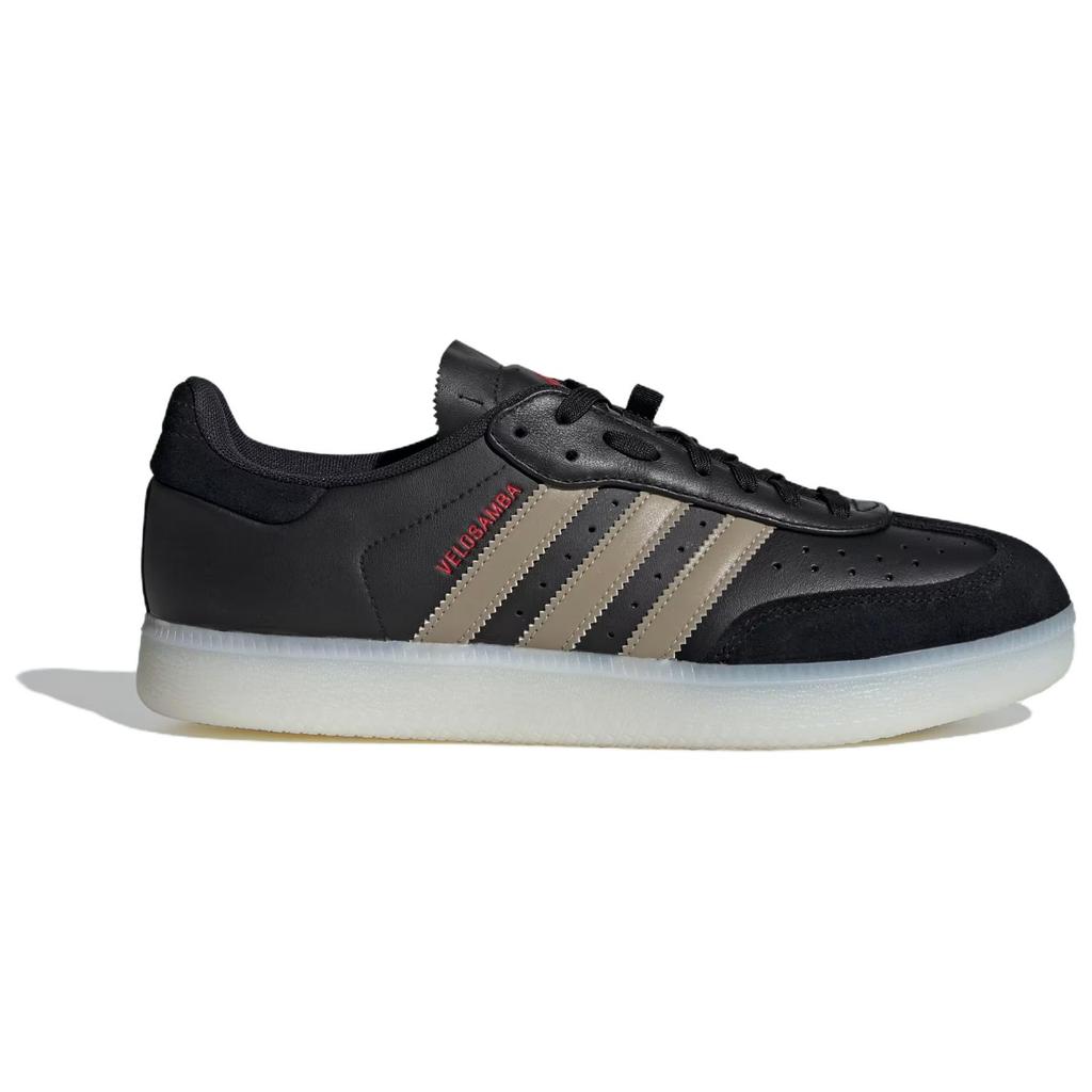 adidas Velosamba Leather Black Cyber Metallic Unisex Sneakers Core-Black Pure-Ruby IH5214