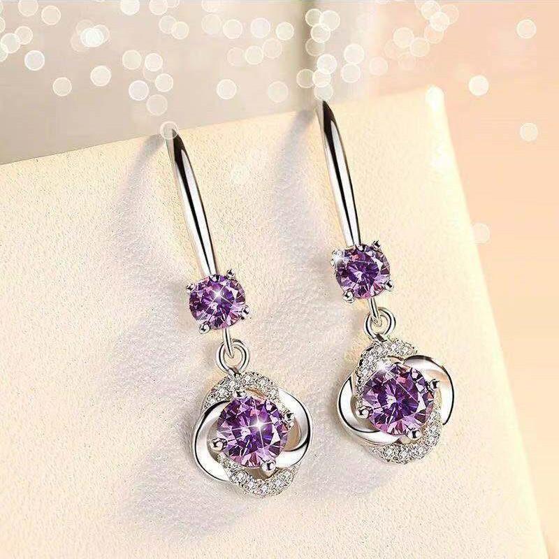 925 Sterling Silver Stud Earrings AAA Zircon For Women High Quality Exquisite Student Girlfriend Jewelry Accessories Heart GiftGood Product