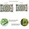 2D Watercolor Mandala Tapestry, Bohemian Teal Pink Flower Background Cloth