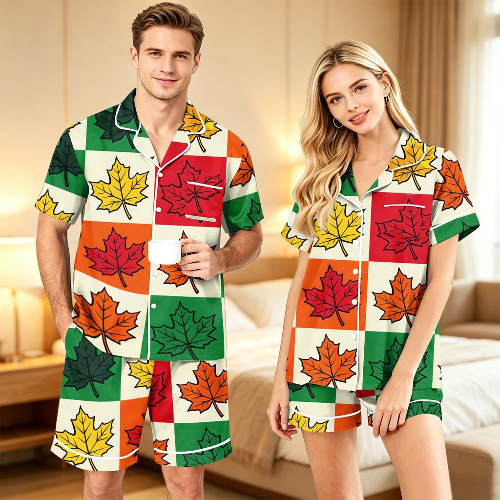 Couples Halloween Print Comfortable Pajama Set for Loungewear