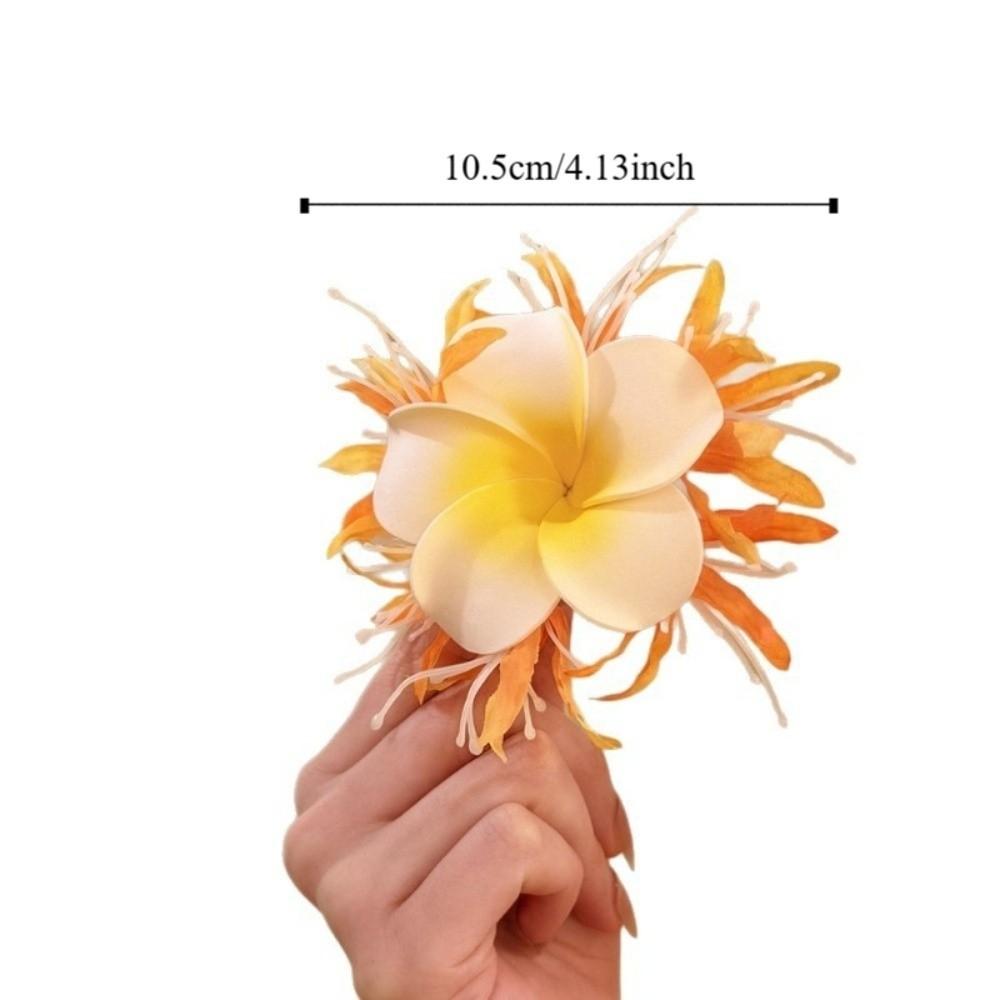 Fresh Sweet Frangipani Duckbill Clip Artificial Floral Hair Claw Side Clip