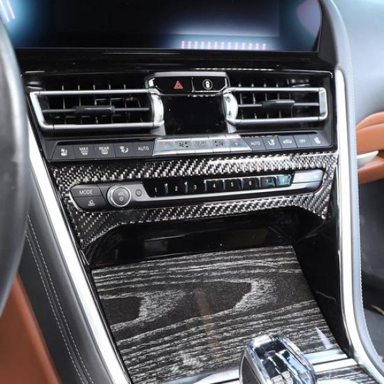 Console CD Panel Carbon Fiber Cover Trim Fit For BMW 840i M8 M850i -