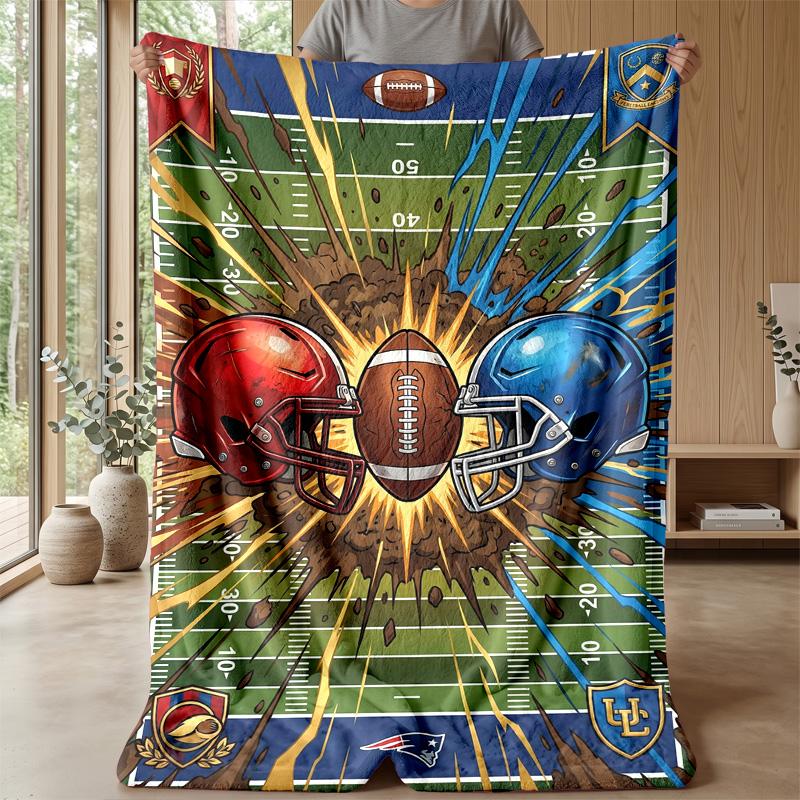 Football Fusion Art 1 Theme blanket Lightweight Warm Flannel Blanket Decorative Throw Blanket for Home Decoration