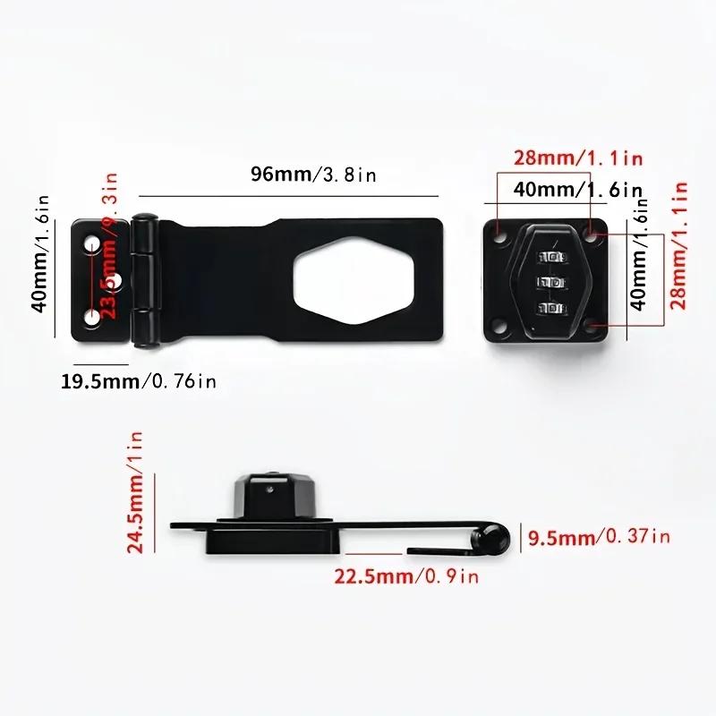Household Cabinet Password Hasp Locks Cabinet Door Combination Lock Door Security Slide Latch Lock for Small Doors Cabinets Door
