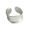 Simple Silver Band Ring Adjustable Open Ring Minimalist Handmade Wide Band Ring Couple Jewelry for Men Women