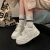 Cross flower women's shoes spring new platform white shoes versatile soft sole fashion casual shoes