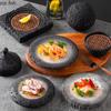 Meteorite Tableware Cement Dining Plate Dry Ice Tray Sashimi Dish Planet Bowl Dessert Bowl Fruit Plates Sushi Plate Steak Plates
