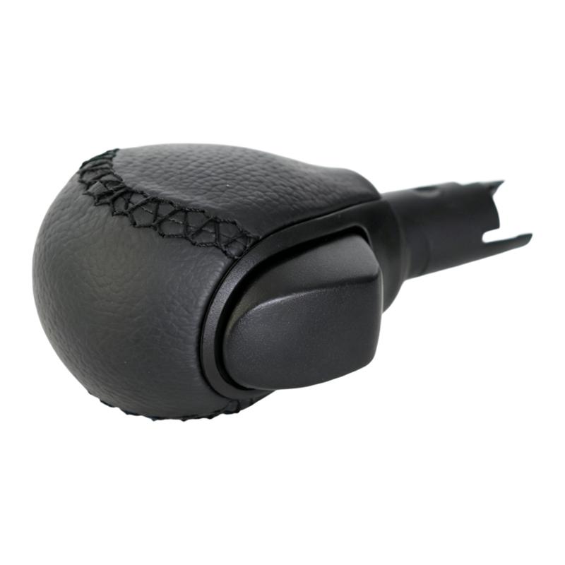 Black Gear Shift Knob Auto Transmission Knob PU Leather Cover ABS Plastic Base Wear Resistant Material Comfortable Grip Design