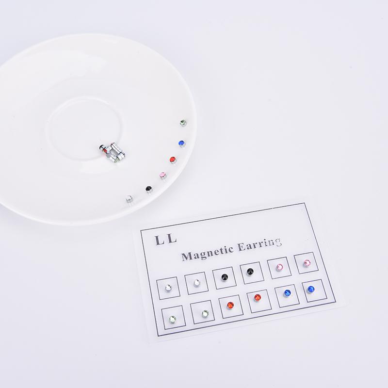 12Pcs/Card  Stud Nose Ring Fake Cheater Non Pierced Jewelry Magnetic Earring