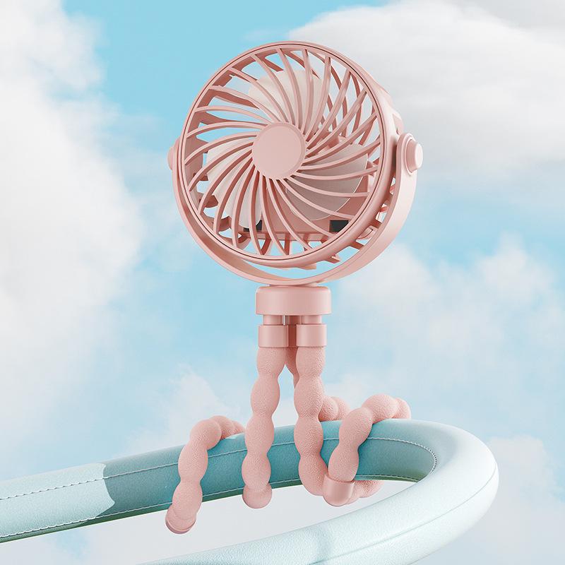 Octopus Portable Student Stroller Fan: Cute Handheld and Desktop Electric Fan