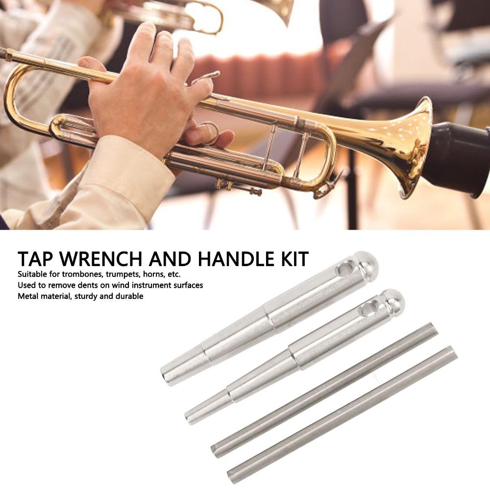 2PCS With Handle Tap Wrench Metal Material Wind Instrument Repair Tool  For Trumpet