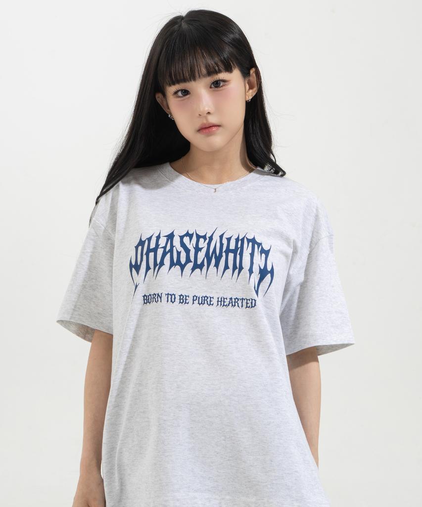 Peijeuhwaiteu [Phase_2] Metal Logo Tee_Light Melange / 8802026-St12