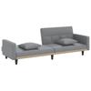 Sofa Bed with Cushions Light Grey Fabric