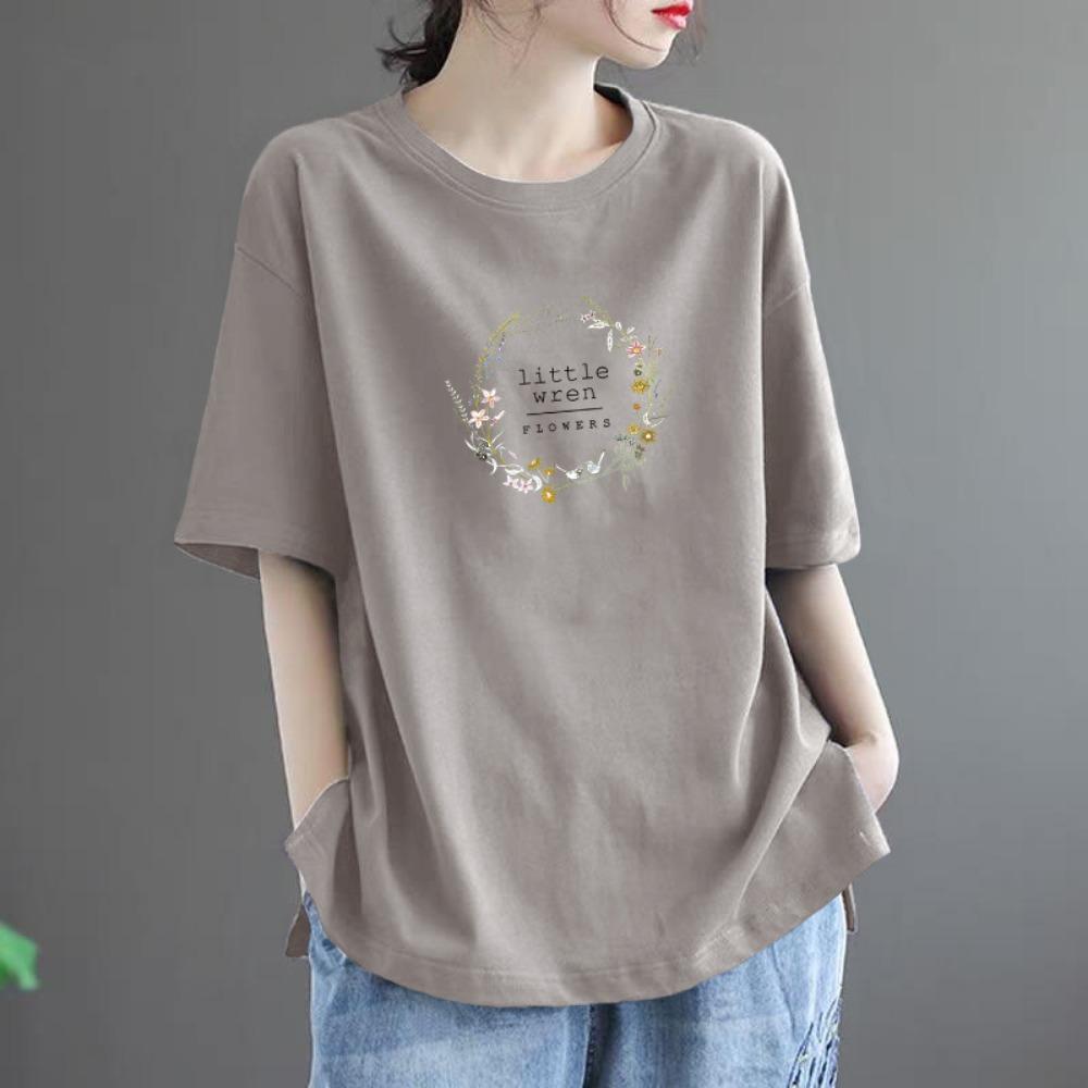 Summer Plus Size Women's New Arrival Geometric Pattern Round Neck Loose Casual Comfortable Fashionable Short Sleeve T-Shirt