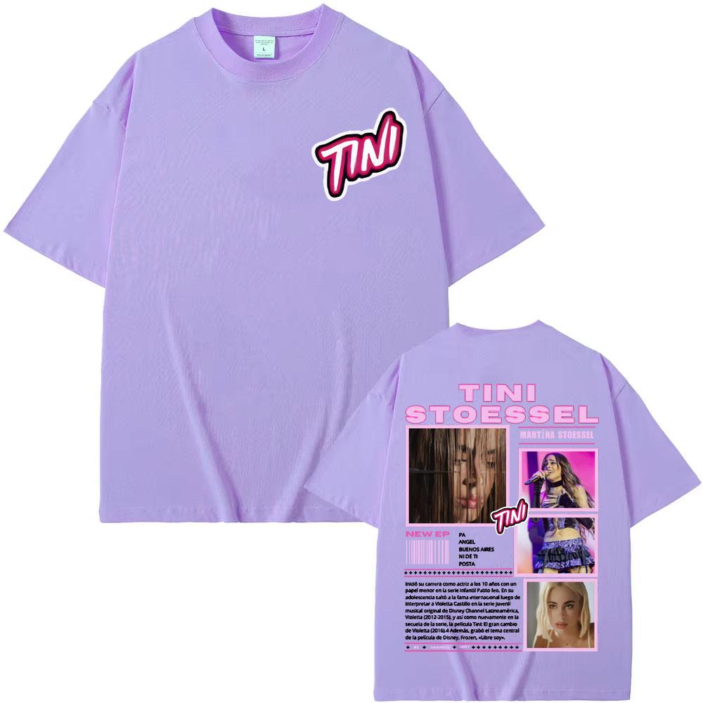 Singer TINI STOESSEL 2025 Tour Cover T Shirts Unisex Womens Clothing Fashion Aesthetic T Shirt Casual ONeck Short Sleeve Tshirt