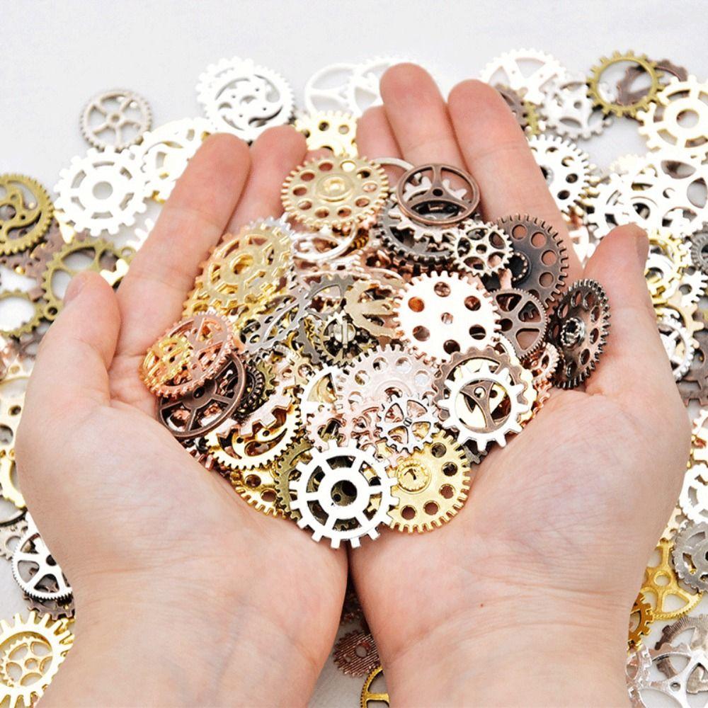 Zinc Zinc Alloy DIY Jewerly Accessories 10 Color Mixed Gear Decoration Punk Steam Gear Pendant  Craft Lovers