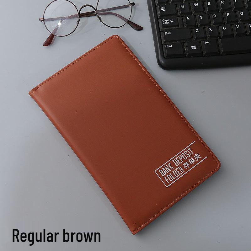 Bill Holder PU Leather Bank Deposit Slip & Passbook Organizer with Password Lock Buckle.