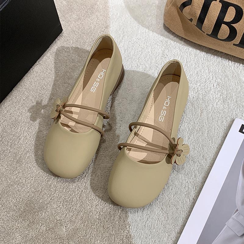 

JX flat-soled single shoes late evening breeze gentle shoes 2025 new grandma shoes with skirt one pedal Mary Jane Doudou shoes 40