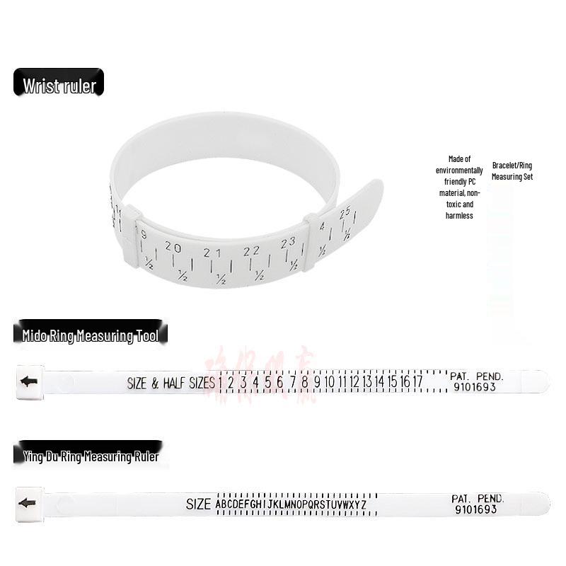 Standard Bracelet and Ring Size Measuring Tool with Magnifying Glass