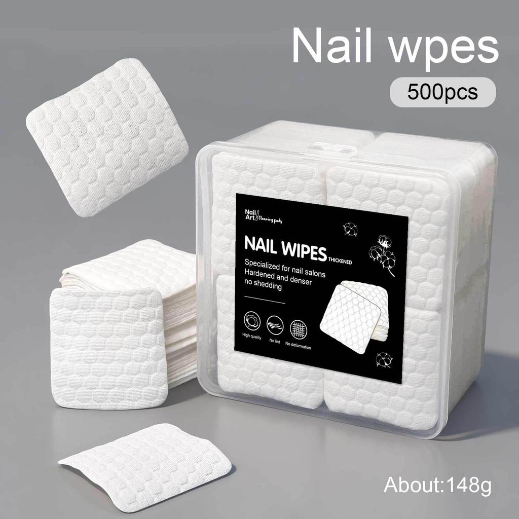 200/500Pcs/pack/box Solid Durable Nail Tools Manicure Gel Nail Polish Remover Pads Lint-Free Wipes Napkins Wraps