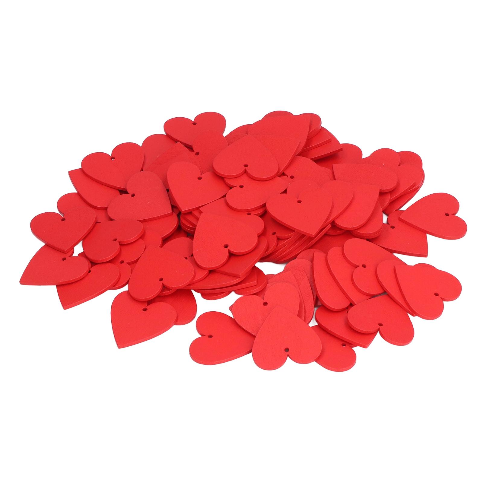 

100Pcs Wooden Hearts Blank Glossy Surface Durable Eco Friendly Wide Application Wooden Tags for DIY Gifts Craft