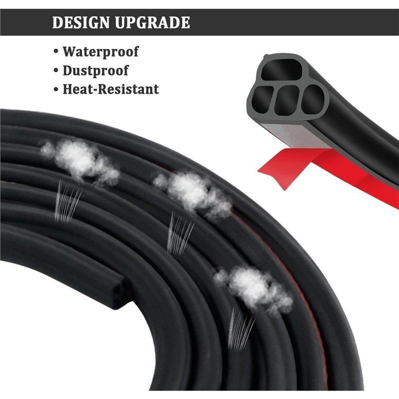 Car Door Rubber Seal Strip,Double-Layer L Shape Weather Stripping(10 Meter) Automotive Replacement Part