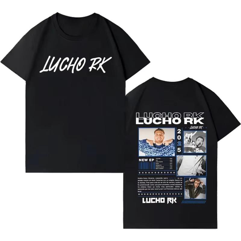 Rapper Lucho Rk Trendy Album Harajuku Print Tshirt 2026 Mens Womens Aesthetic Tshirts High Quality Casual Cotton Crewneck Top