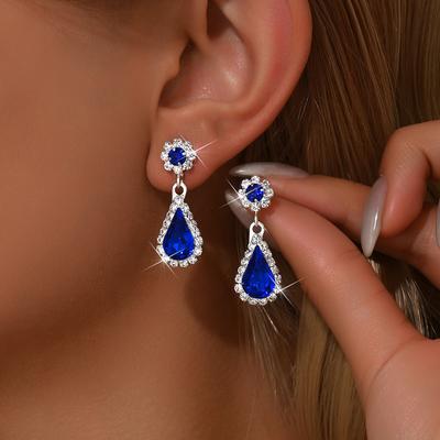 2PC Women's Fashion Water Drop Earrings, Simple, Light Luxury, Retro Style Earrings, Ear Accessories