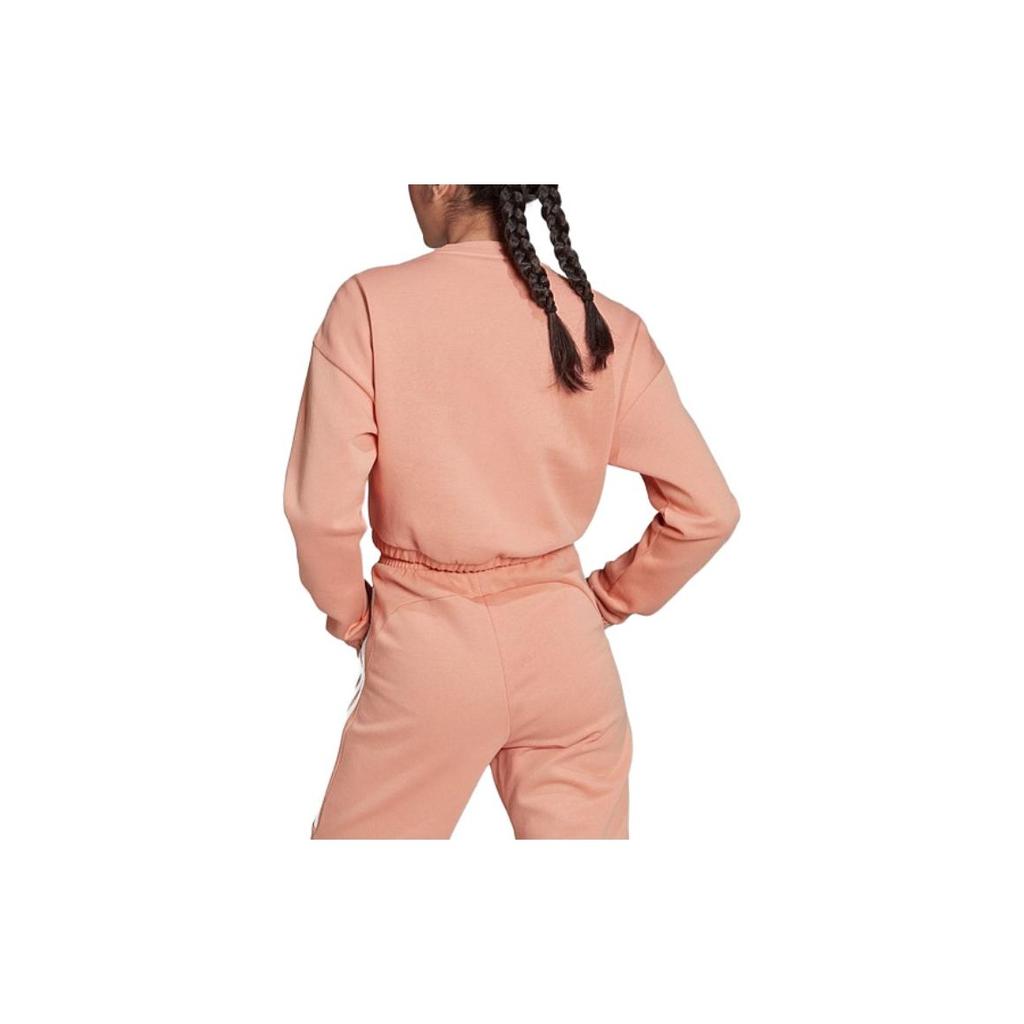 adidas Moletom de Gola Redonda Feminino Folgado com Estampa de Logo Rosa HC2920