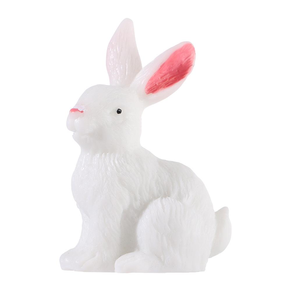 Cute Dollhouse Ornament Easter Decoration Fairy Garden Resin Bunny Statue Miniature Rabbit Figurine Micro Landscape