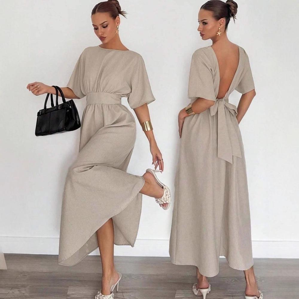 2025 Summer Fashion: Backless High-Waist Slimming Dress for Women