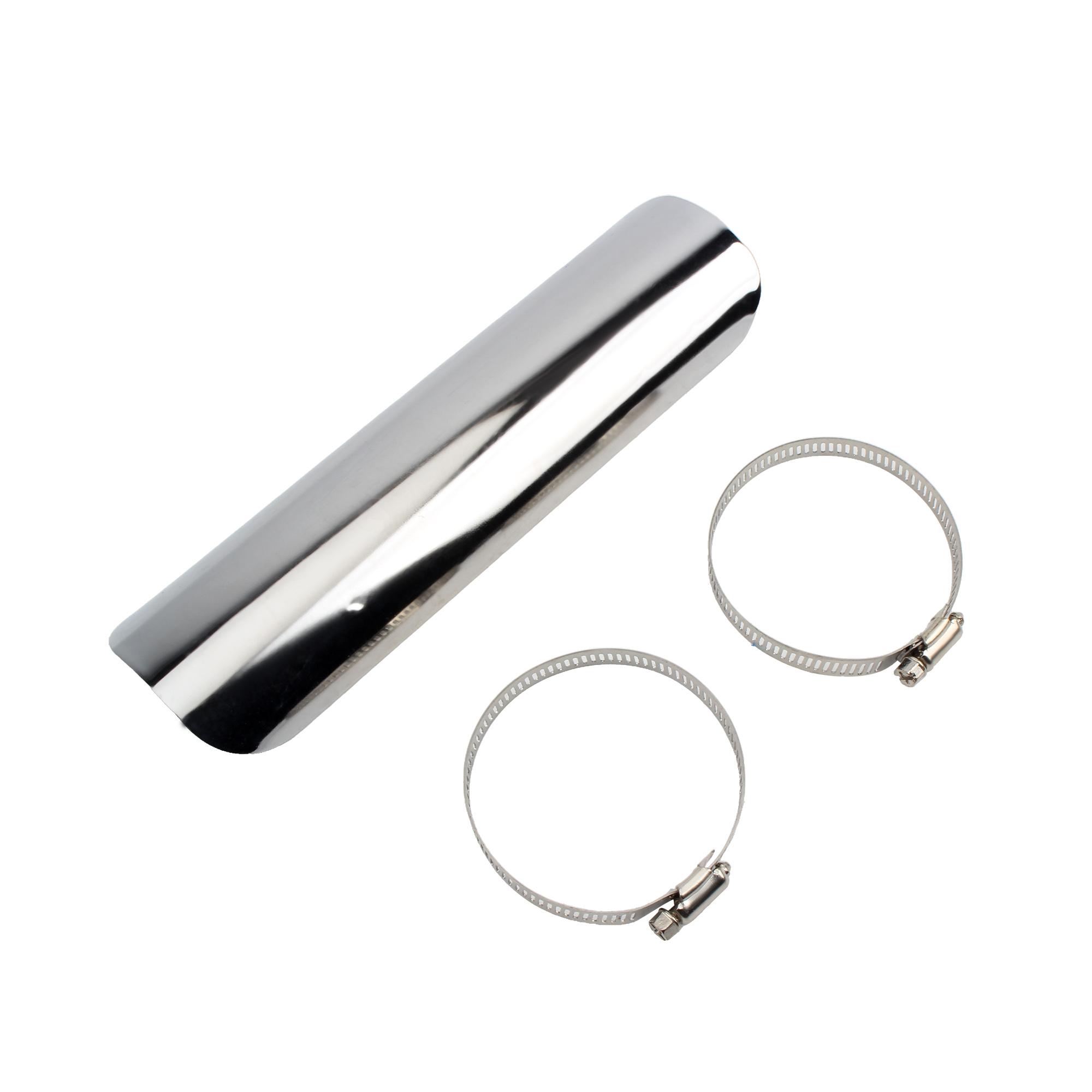 For Harley Honda Yamaha Motorbike Muffler Protector Guard Motorcycle Exhaust Pipe Heat Shield Cover Universal Accessories серебряный