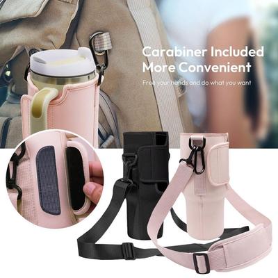 Portable Useful Water Bottle Bag Drink Cup Sleeve Holder Adjustable Shoulder Strap Carrier Crossbody for Climbing