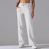 Brushed Breathable High-waist Elastic Loose Casual Pocket Wide-leg Nine-point Pants Running Fitness Yoga Leggings