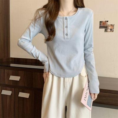 Women's Slim Versatile Age-reducing Long-sleeved T-shirt Spring Autumn Cotton New Style Trendy Bottoming Top