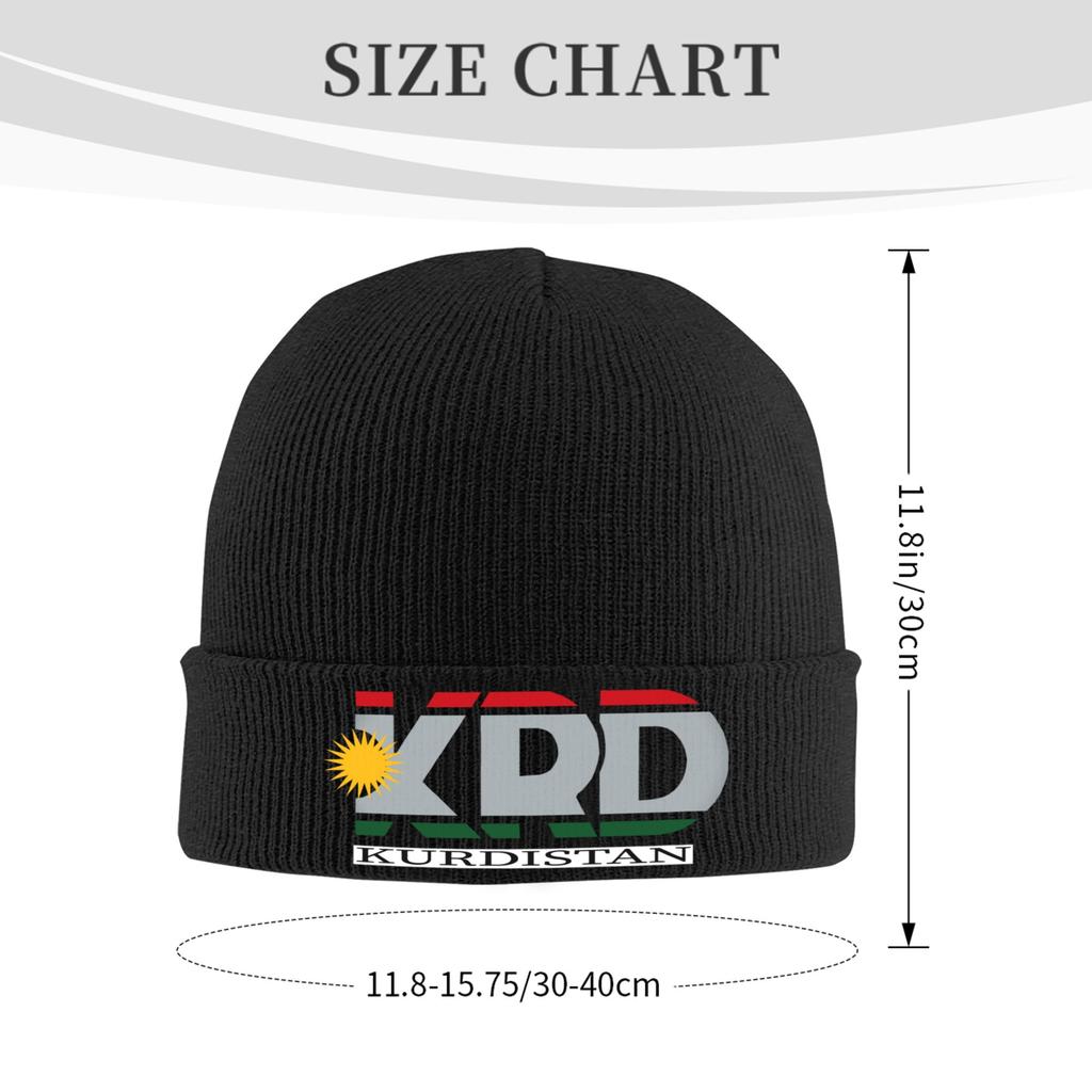 Kurdistan Flag Beanie Cap Unisex Winter Warm Bonnet Homme Knitted Hat Street Outdoor  Skullies Beanies Hats For Unisex Women