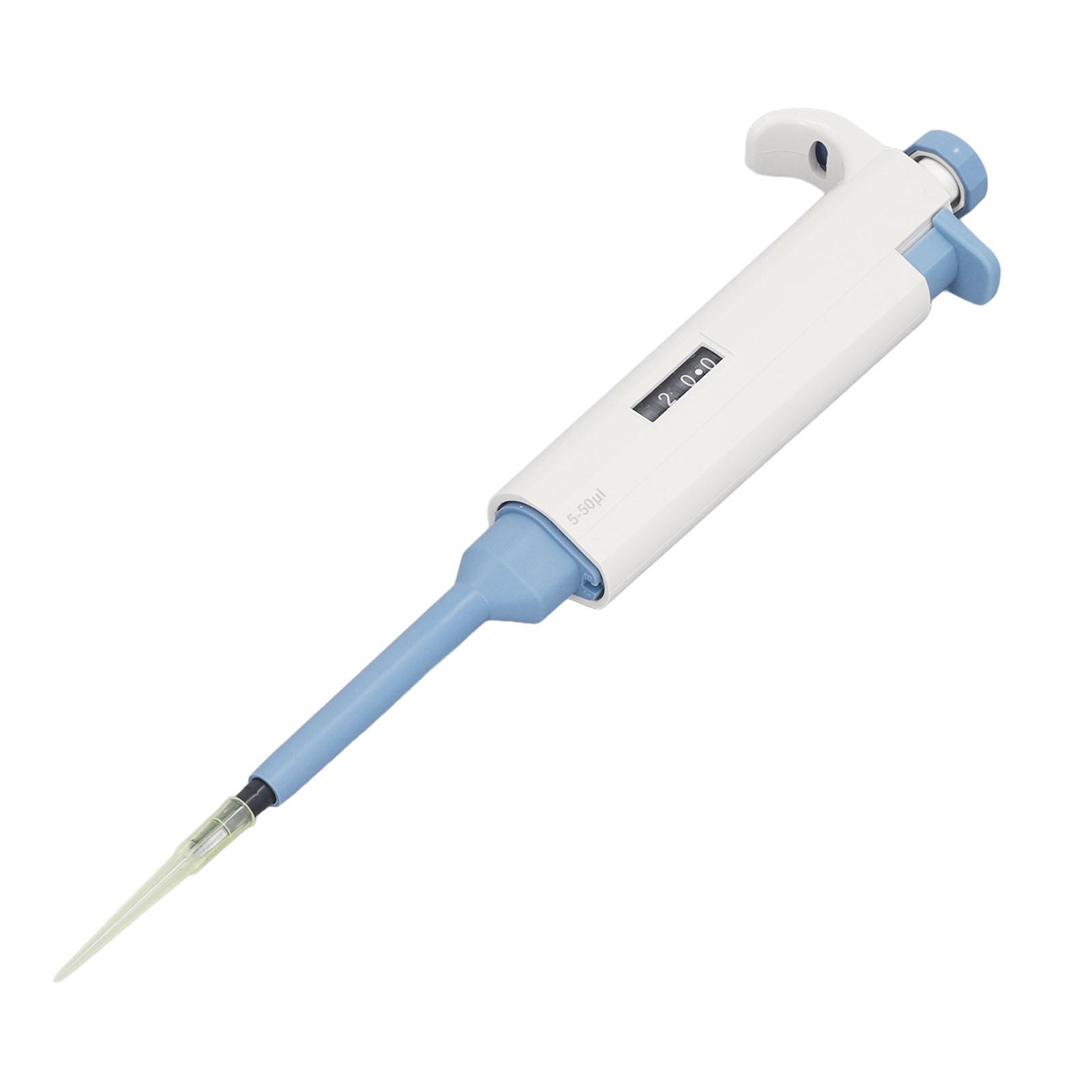 Manual Single Channel Pipettor with Digital Window 5‑50ul Adjustable Variable Volume Micropipette for Laboratory Use ABS