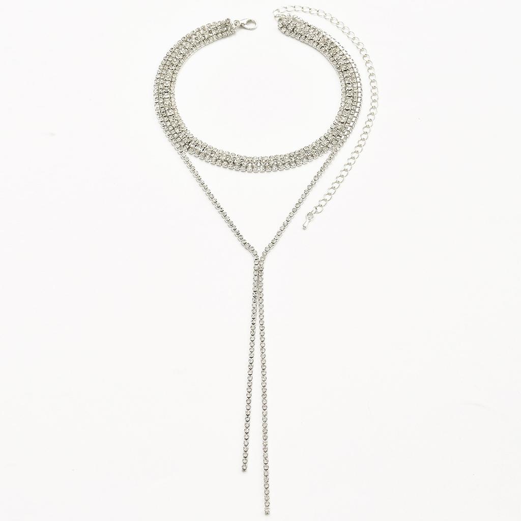 Multi-layer Light Luxury Fringed Necklace Dinner Ball Back Decoration