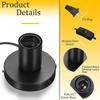 2PCS E27 Lamp Holder Black Metal Desktop Lamp Base Screw Light Bulb Holder with Cord On Off Switch Plug for Holding Bulb Room