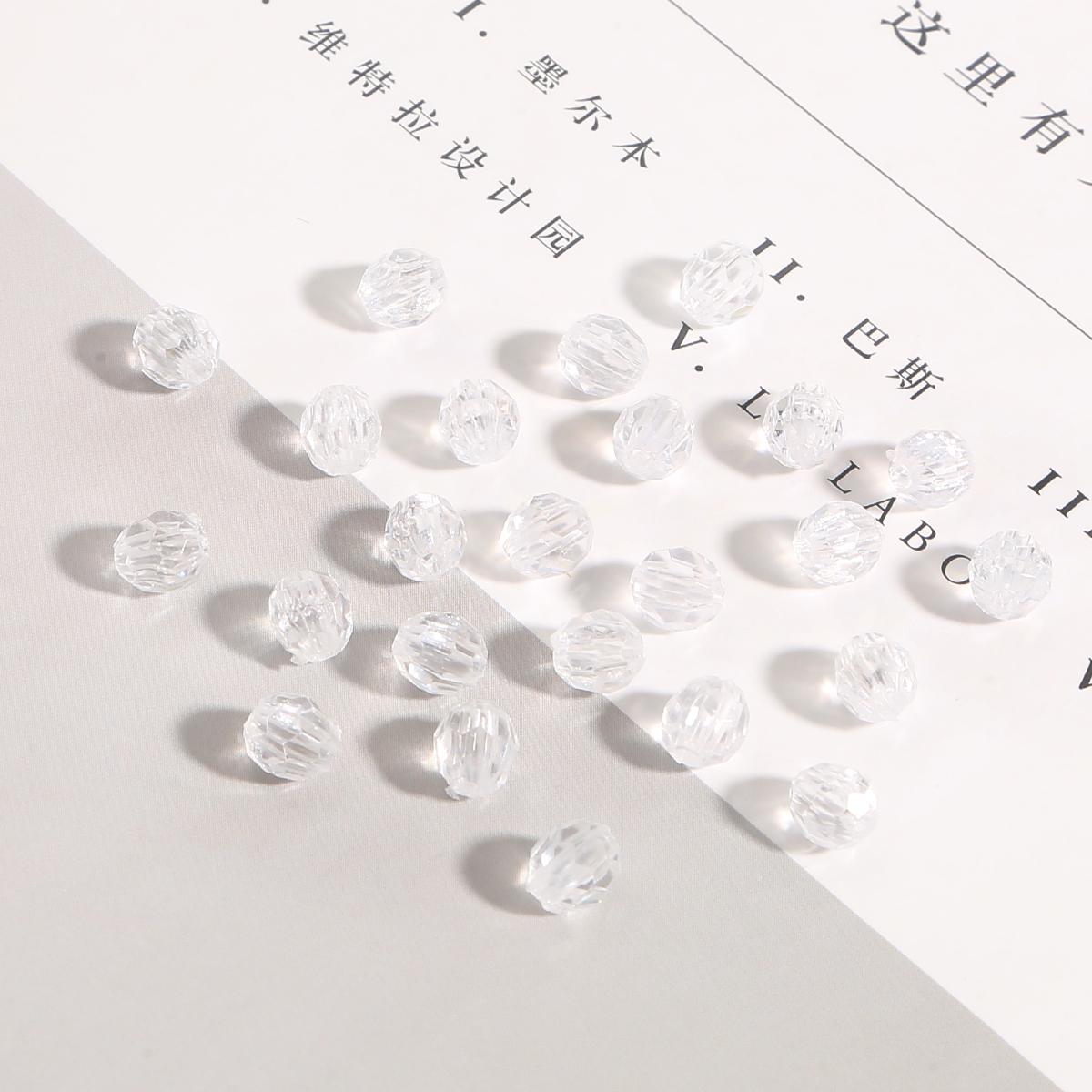 

30-200 шт. граненые акриловые бусины, цветные прозрачные, свободные разделительные бусины для изготовления ювелирных изделий, аксессуары своими руками 6mm 200pcs белый