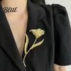 Pin Women Brooch Sparkling Rhinestones Flower Leaf Shape Lapel Versatile