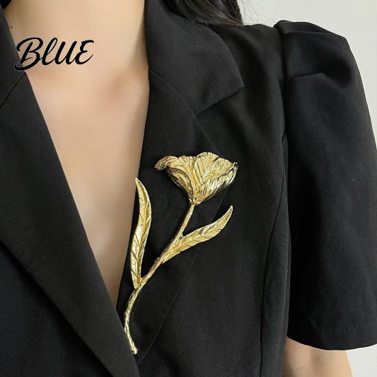 Pin Women Brooch Sparkling Rhinestones Flower Leaf Shape Lapel Versatile