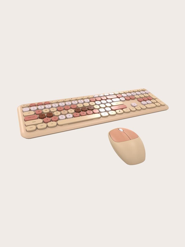 Mofii Wireless Mouse and Keyboard Kit: Round Keycaps, Vivid - Colored Keyboard, Wireless Keyboard for Female Office Environments