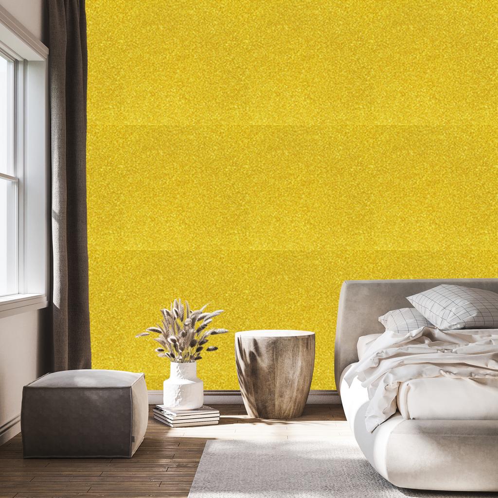 Glitter Yellow Wallpaper, Yellow Center for Living Room and Bedroom 50x1000