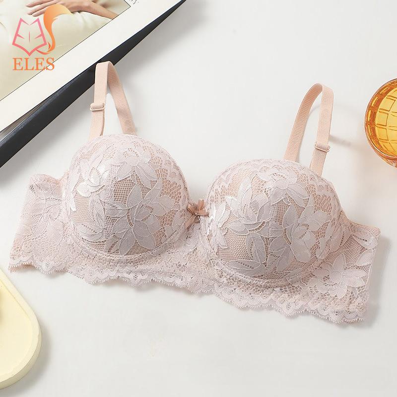 Lace Bra for Women Big Cup Sexy Floral Underwire Underwear Ladies Push Up Thin Bra Half Cup 3-42B Gather Brassiere