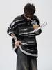 European Plus Size Mink Velvet Striped Knit Men's Sweater - Soft, Fluffy, Trendy for Autumn/Winter