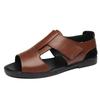Men's 2024 Open-Toe Roman Sandals: Trendy, Breathable Cowhide Beach Shoes