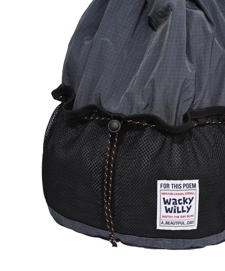 Wacky Willy String Draw Backpack Charcoal