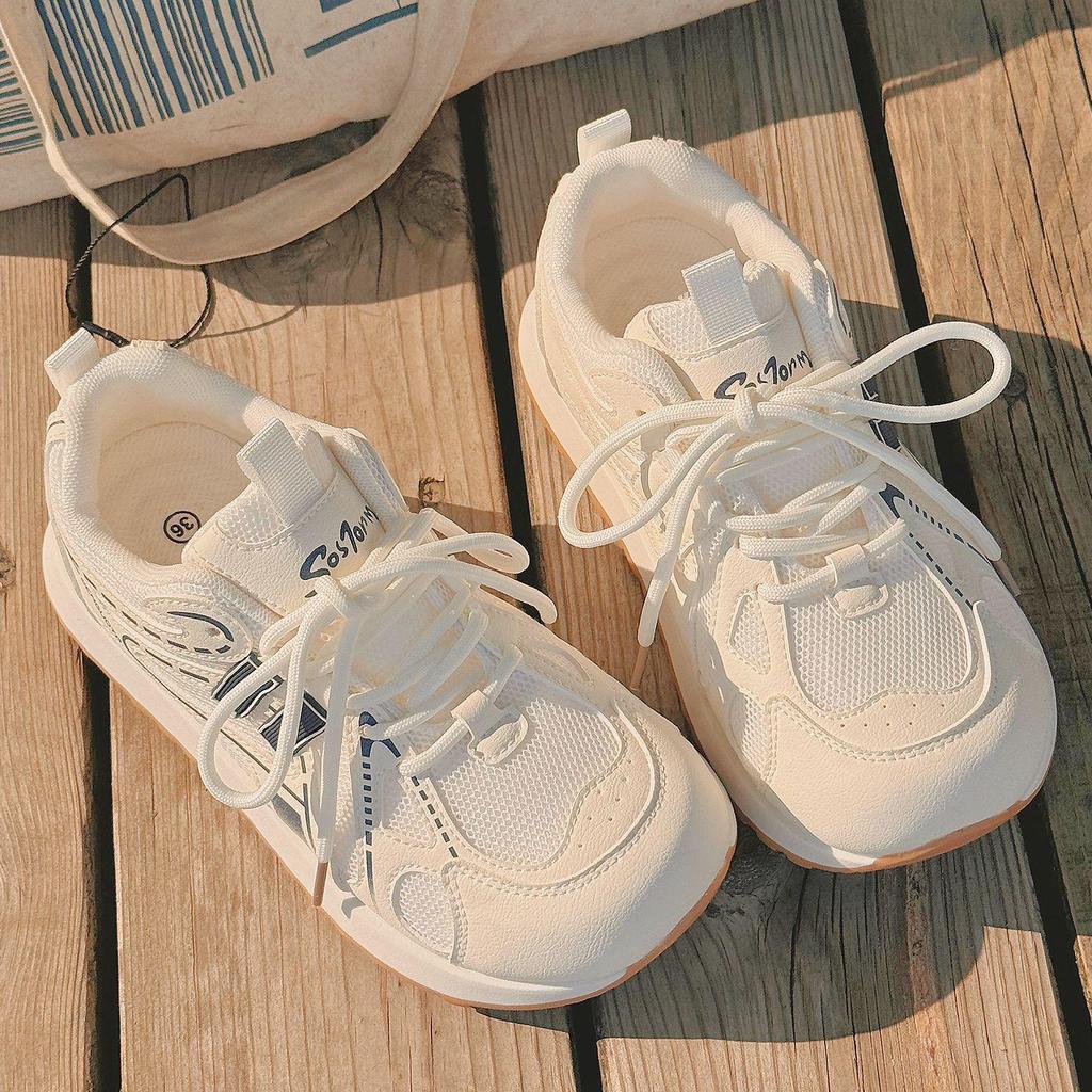 Dámské bílé letní síťované prodyšné ležérní boty - Belle BB2801